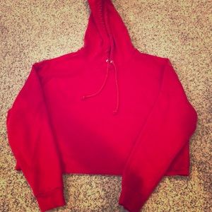 Red cut off sweatshirt